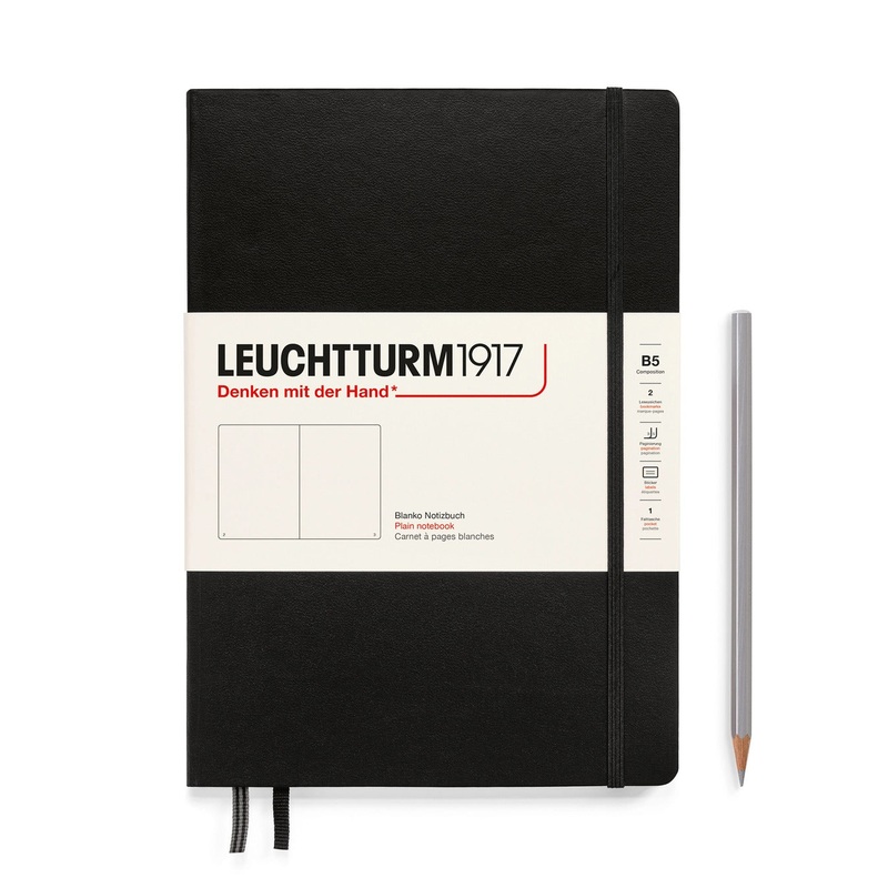 Leuchtturm1917 B5 Composition Hardcover Notebook – Black Dot