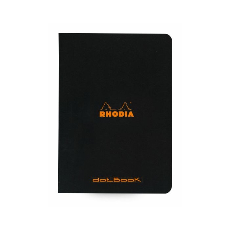 Rhodia Classic Side Staplebound Notebook 8 1/4 x 11 3/4- Black, Dot