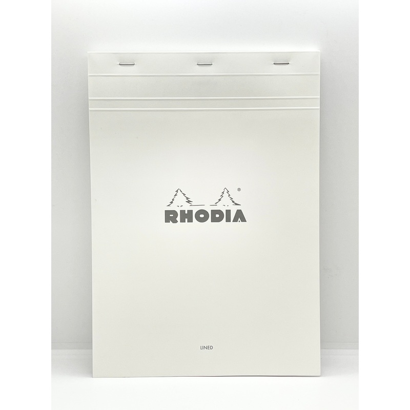 Rhodia Stapled Notepad #18 Lined Ice White
