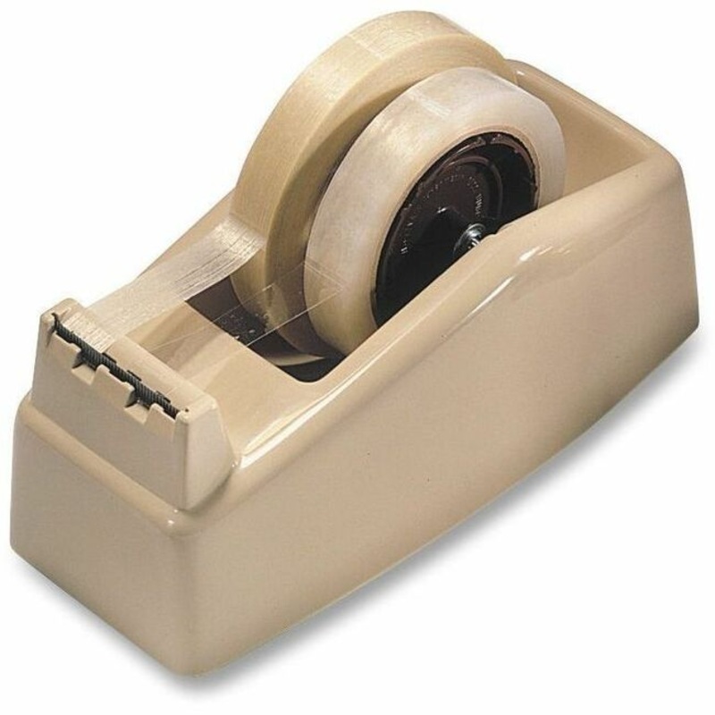 Scotch Heavy-Duty Dispenser – Holds Total 2 Tape(s) – 3″ Core – Refillable – Plastic – Beige – 1 Each