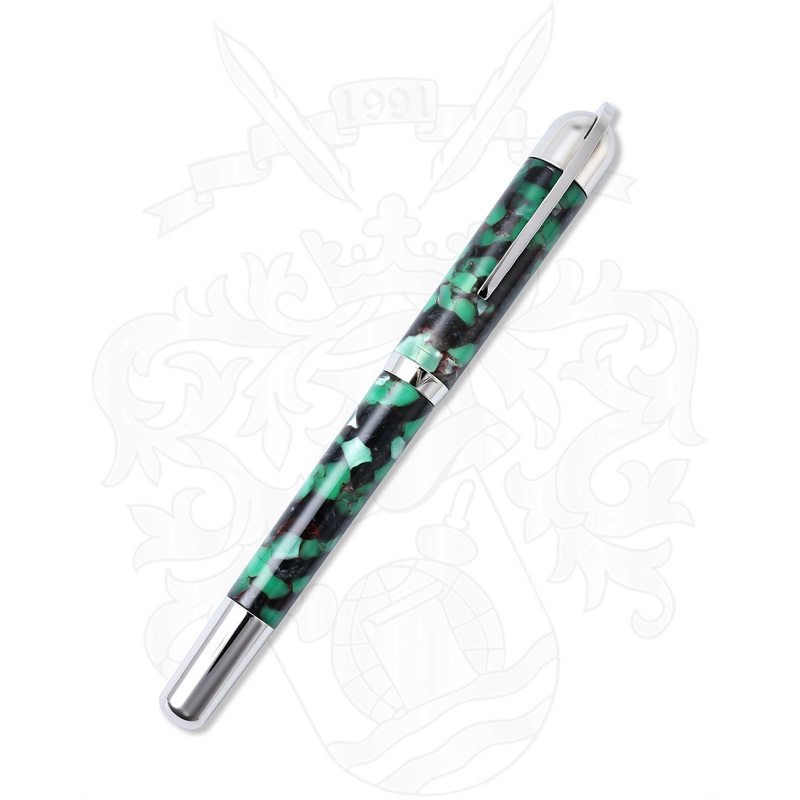 Visconti Pericle Green And Red Cracked Ice Rollerball