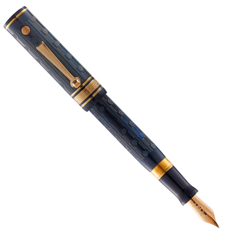 Wahl-Eversharp Decoband Ebonite Blue Ripple Chased – Fountain Pen