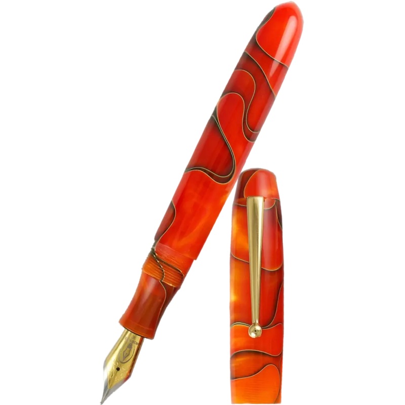 Edison Collier Fountain Pen Persimmon Swirl 18k Extra Fine 18K