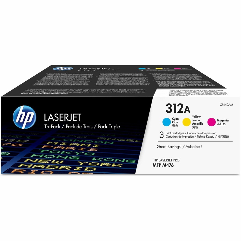 HP 312A (CF440AM) Original Standard Yield Laser Toner Cartridge – Tri-pack – Cyan, Magenta, Yellow – 3 / Carton – 27000 Pages