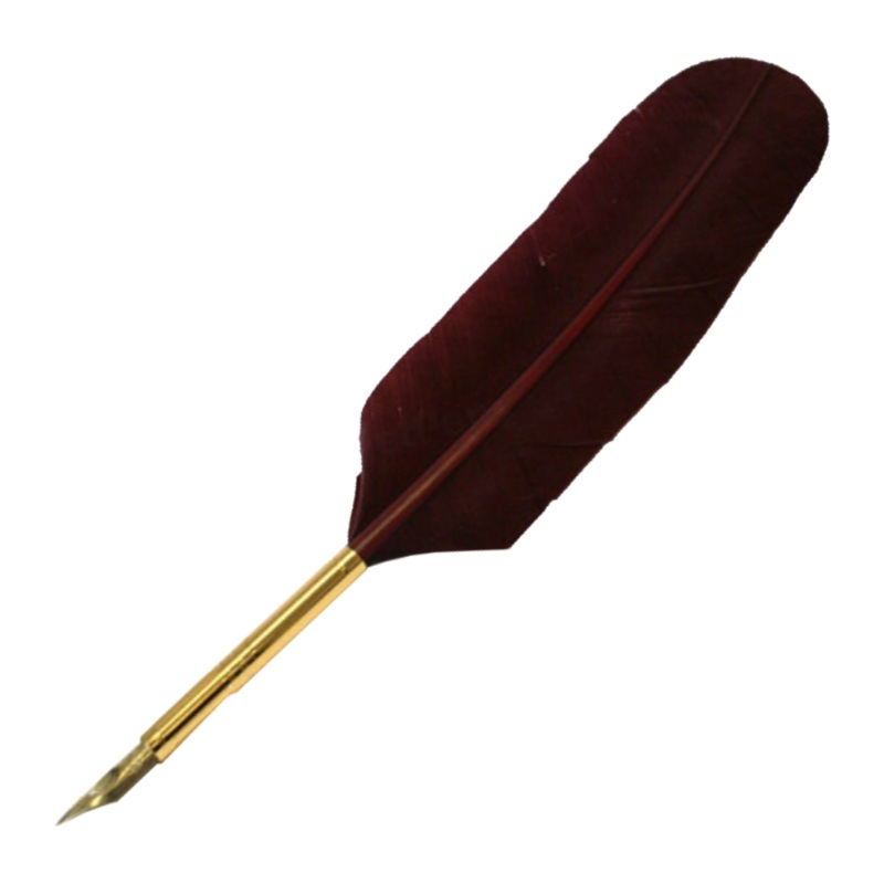 J. Herbin Goose Quill Fountain Pen with Steel Nib – Burgundy