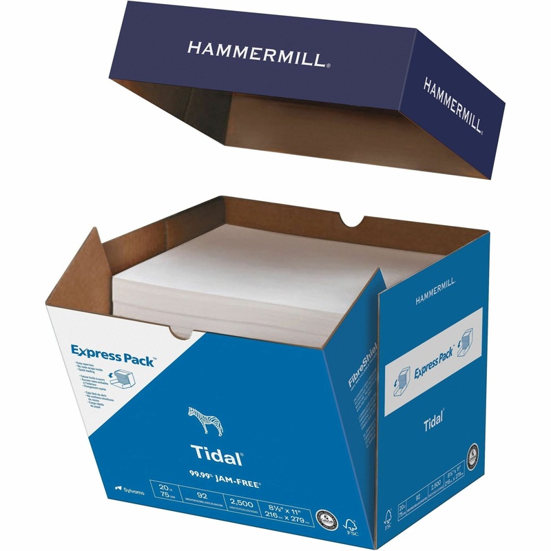 Hammermill Tidal Express Pack Copy Paper – White – 92 Brightness – Letter – 8 1/2″ x 11″ – 20 lb Basis Weight – Sustainable Forestry Initiative (SFI) – Jam-free, Acid-free, Archival-safe – White – 2500 / Carton