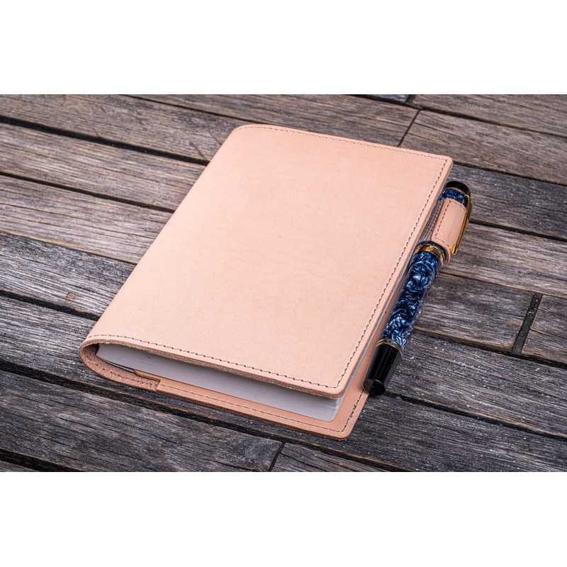 Leather Slim A6 Notebook / Planner Cover – Undyed Leather