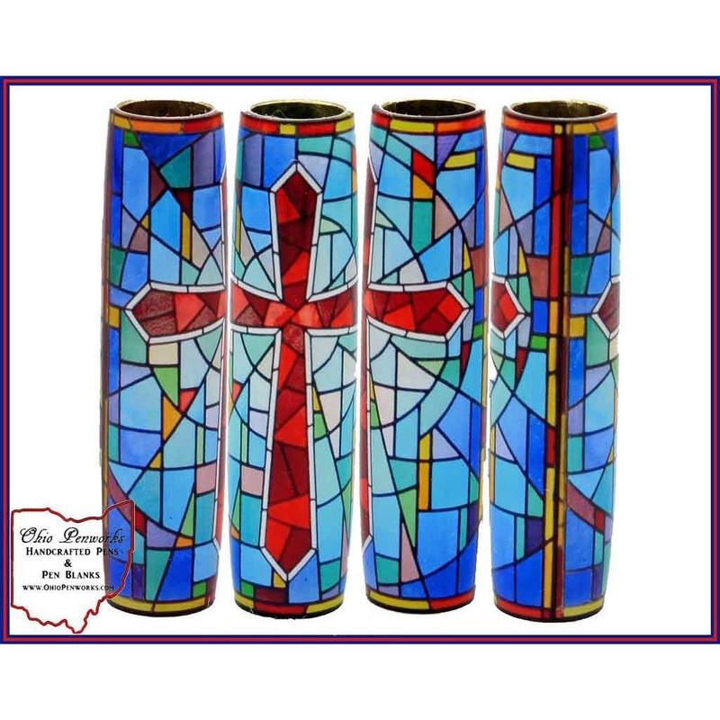 Stained Glass Cross Pen Blanks –  Style 11 Sierra Twist