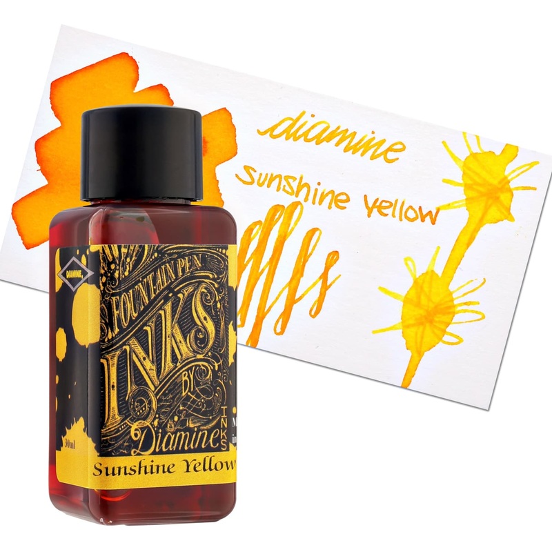 Diamine Classic Bottled Ink in Sunshine Yellow 80ml