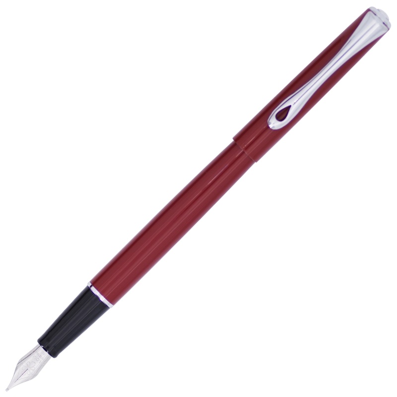 Diplomat Traveller Dark Red & Chrome Fountain Pen Fine