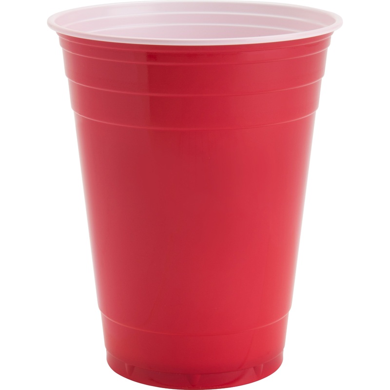 Genuine Joe 16 oz Party Cups – 16 fl oz – Red – Plastic – Party, Cold Drink – 50 / Pack