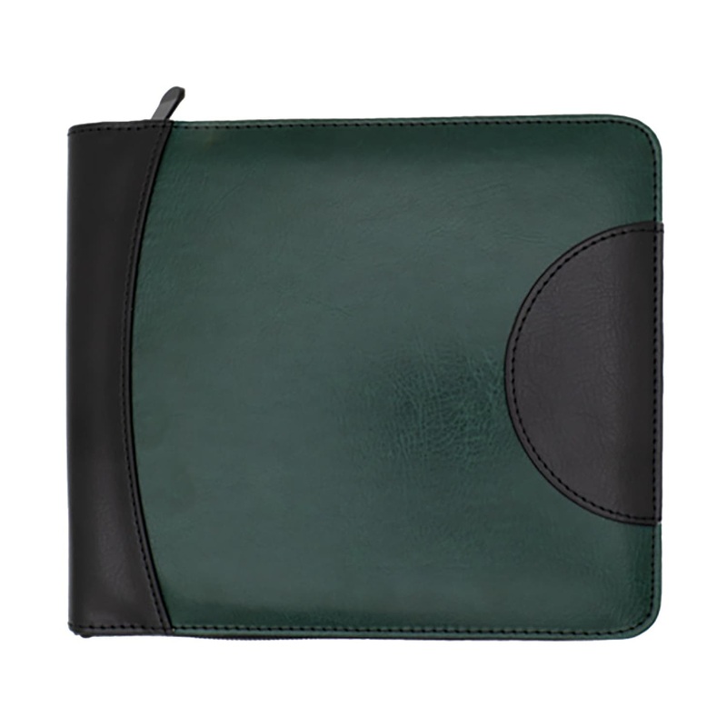 Monteverde Vegan Leather Zippered 12 Pen Case in Green/Black
