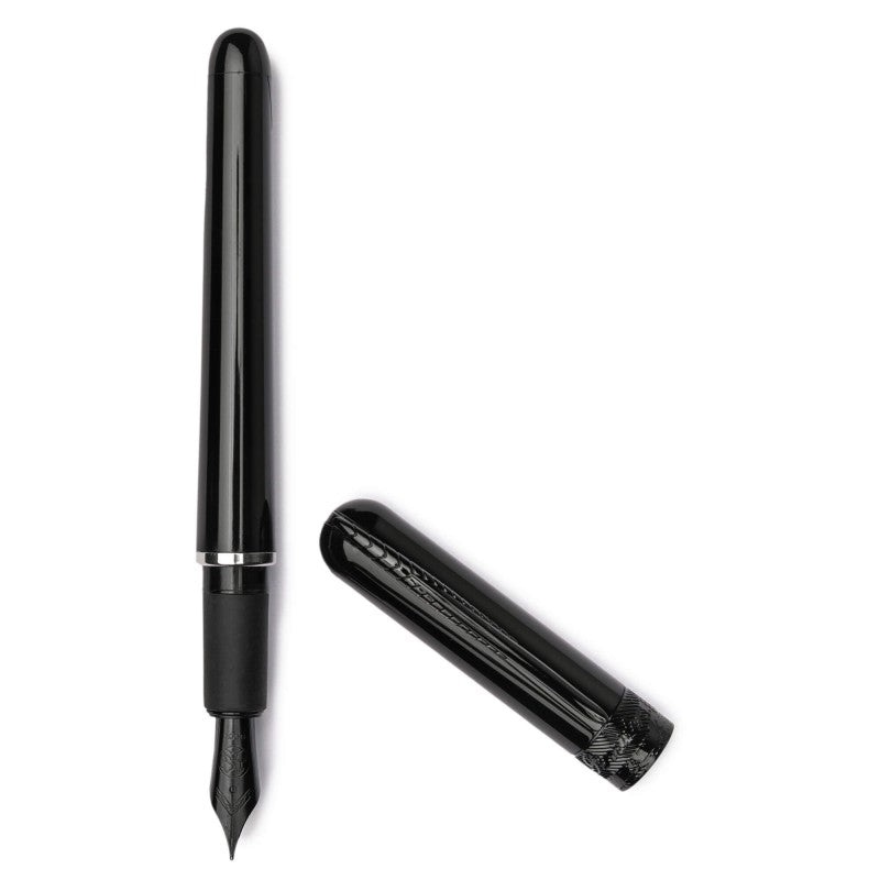 Pineider Avatar Fountain Pen, Gloss Black w/ Black Trim, Medium Nib