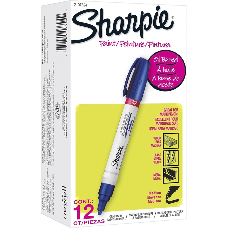 Sharpie Oil-based Paint Markers – Medium Marker Point – Blue Ink – Oil Based – 1 Dozen