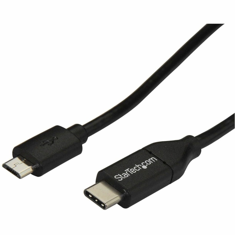StarTech.com 1m (3ft) USB-C to Micro-B Cable – M/M – USB 2.0 – USB Type-C to Micro-USB Cable – 3.28 ft Micro-USB/USB-C Data Transfer Cable for External Hard Drive, Smartphone, Tablet, Notebook, Desktop Computer – First End: 1 x 24-pin USB 2.0 Type C – Mal