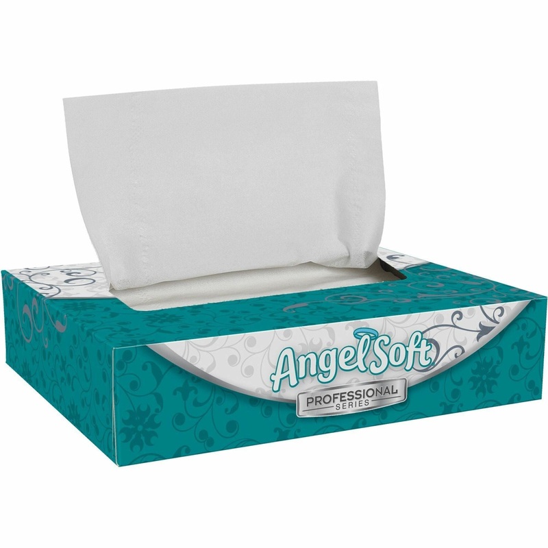 Angel Soft Professional Series Personal Flat Box Facial Tissue – 2 Ply – WhiteBox – 50/Box – 60 / Carton