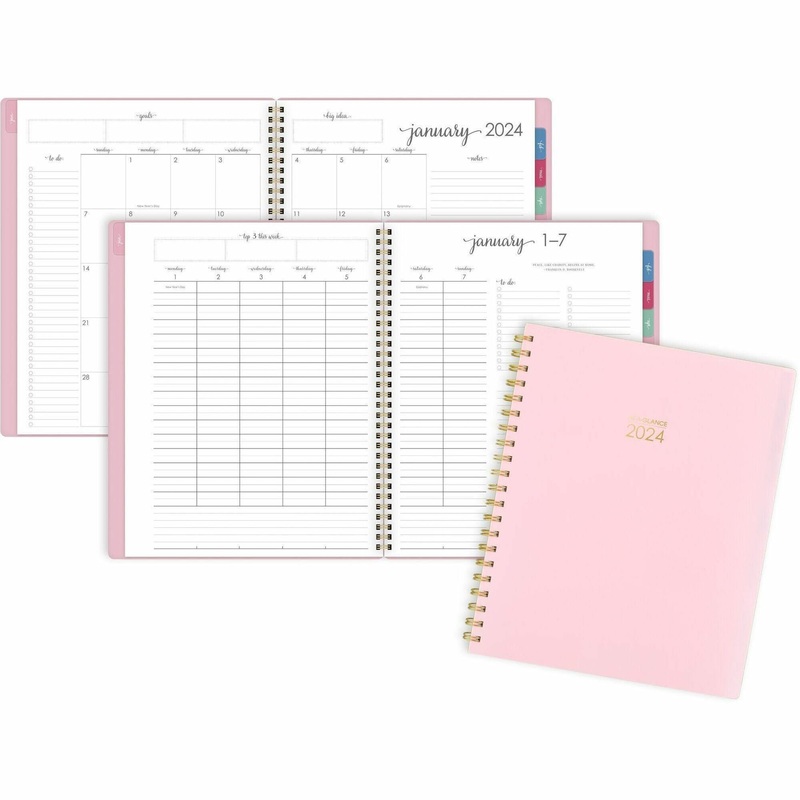 At-A-Glance Harmony Academic Planner – Medium – Academic – Weekly, Monthly – 13 Month – January 2025 to January 2026 – 2 Week, 2 Month Double Page Layout – 8 1/2″ x 11″ Sheet Size – Wire Bound – Pink – Paper – Dated Planning Page, Bleed Resistant, Checkli