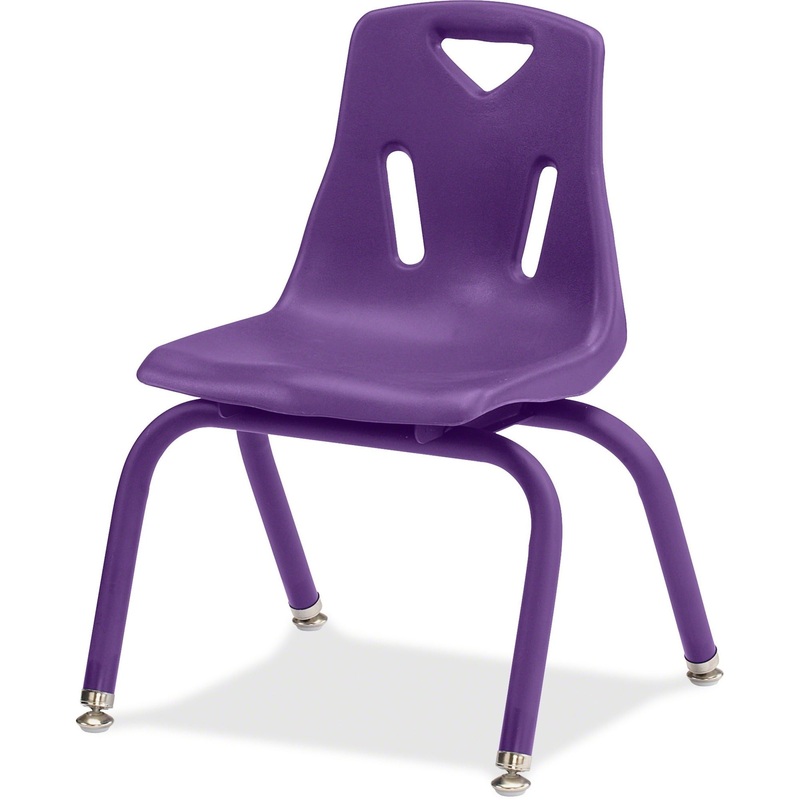 Jonti-Craft Berries Stacking Chair – Steel Frame Material – Four-legged Base – Purple – Polypropylene – 1 Each
