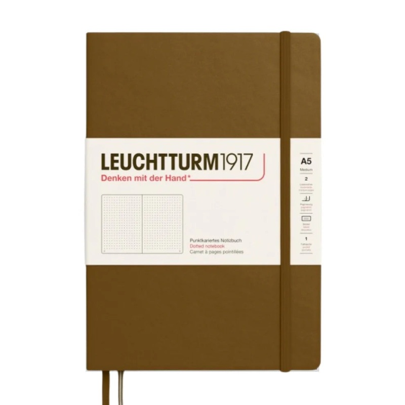 Leuchtturm1917 A5 Medium Hardcover Dotted Notebook – Spice Brown