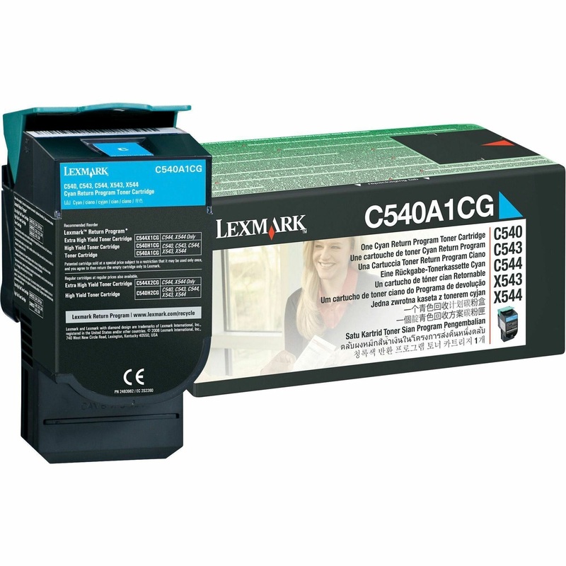 Lexmark C540A1CG Original Laser Toner Cartridge – Cyan – 1 Each – 1000 Pages