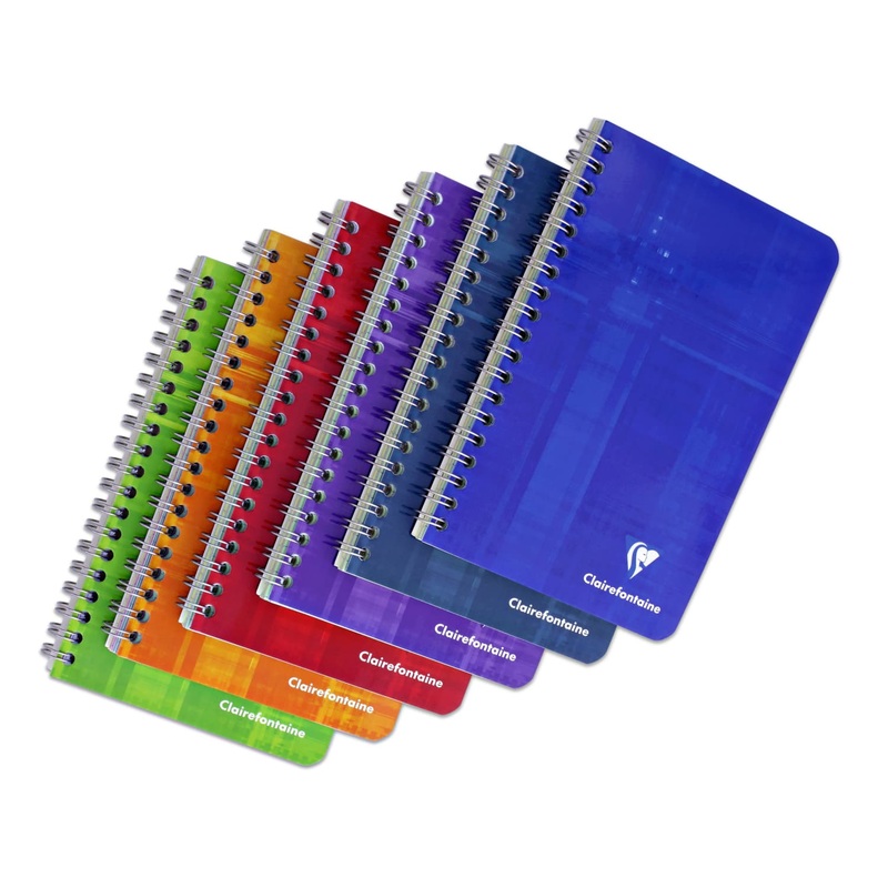 Single Clairefontaine Wirebound Graph Notebook with 8 Colored tabs – Assorted Color – 4.25 x 6.75