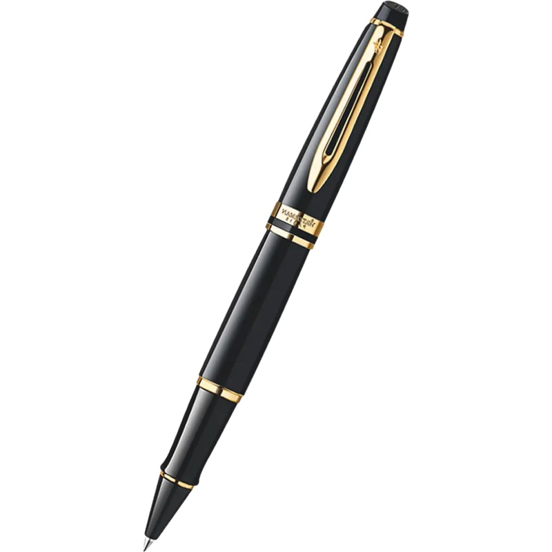 Waterman Expert Black Gold Trim Rollerball Pen