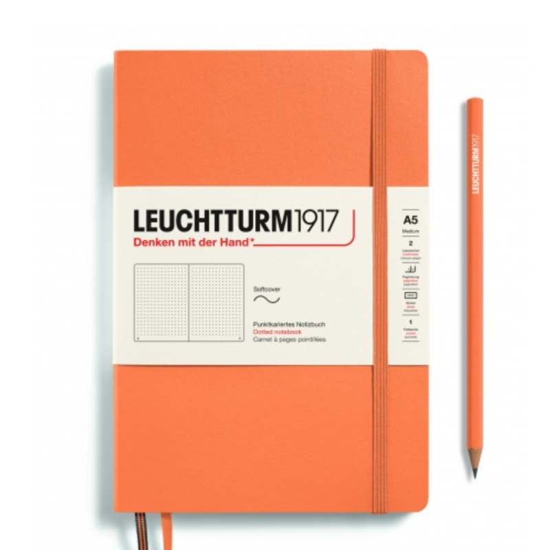 Leuchtturm1917 Recombine A5 Medium Softcover Notebook – Dotted / Apricot