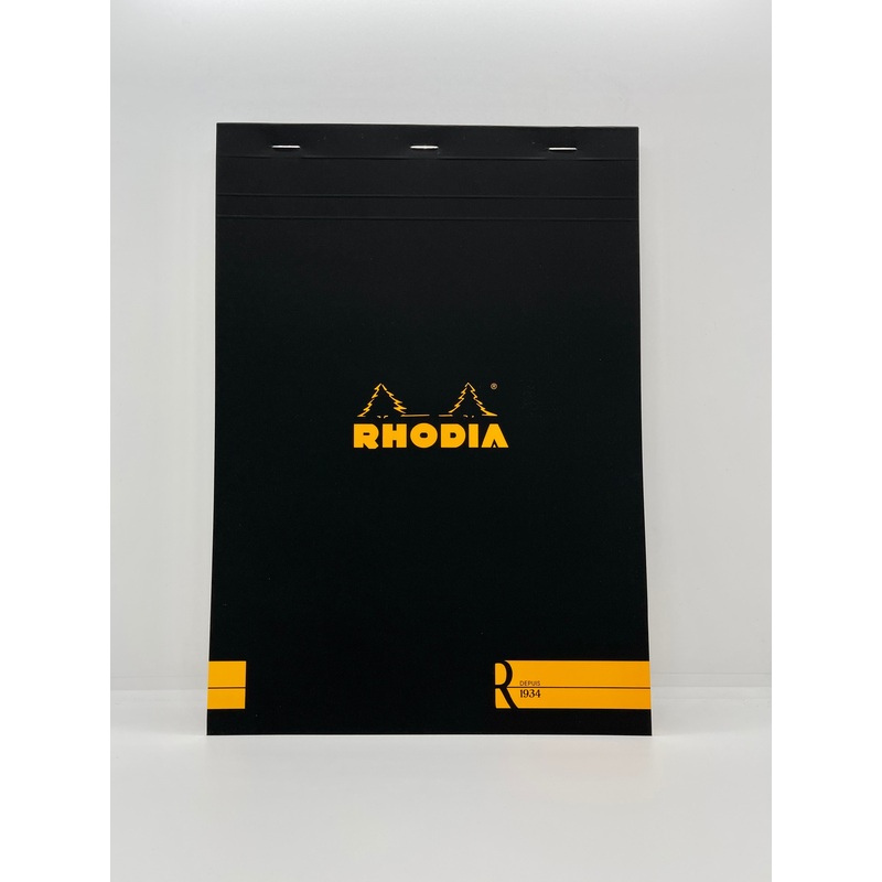 Rhodia “R” Stapled A4 Notepad #18 Lined Black