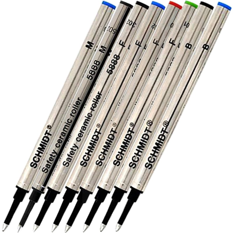 Schmidt Safety Ceramic Rollerball Metal Tube Refill-12pkt Fine 0.6mm Green