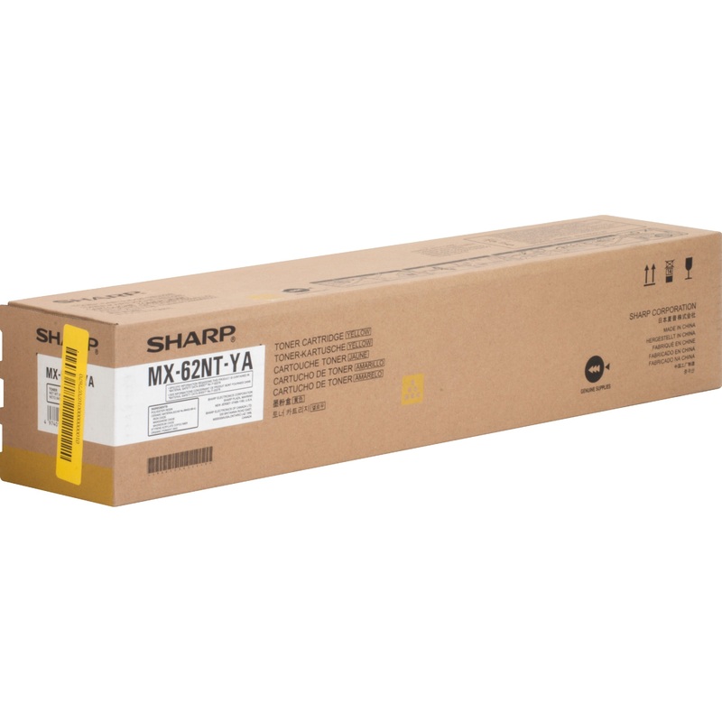 Sharp MX62NTYA Original High Yield Laser Toner Cartridge – Yellow – 1 Each – 40000 Pages