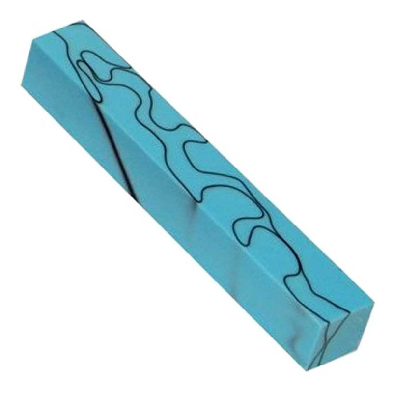 Turquoise & Black Lava Bright Pen Blank
