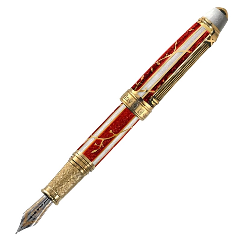 David Oscarson Trellis Red Pen Fountain Pen Fine