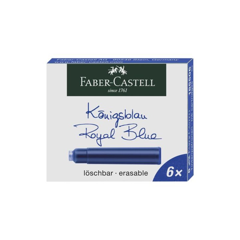 Faber-Castell Royal Blue Cartridges 6 Pack 6-pack Cartridges