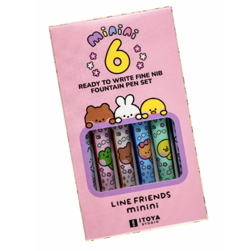 Itoya Line Friends Minini Blade Fountain Pen Set – Pack of 6