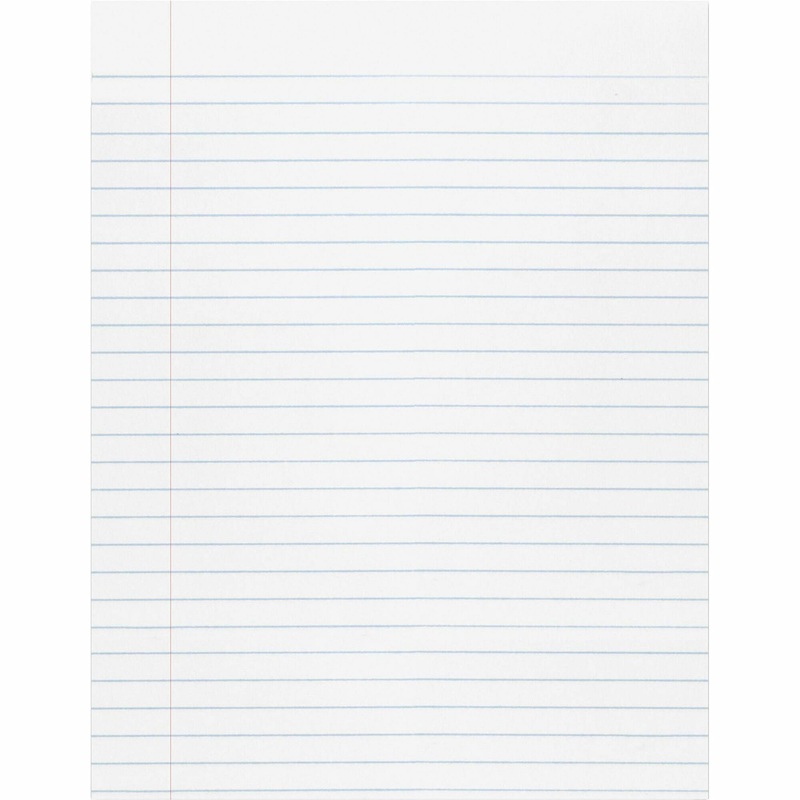 Pacon Composition Paper – Letter – Wide Ruled Front Ruling – 0.38″ Ruled – Ruled Red Margin – Letter – 8 1/2″ x 11″ Sheet Size – White Paper – Unpunched – 500 / Ream