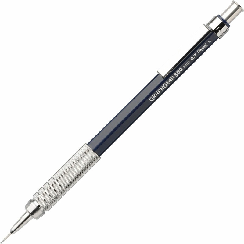 Pentel Graph Gear 500 Mechanical Pencils – 0.7 mm Lead – #2 – Refillable – Blue Barrel – 1 Each