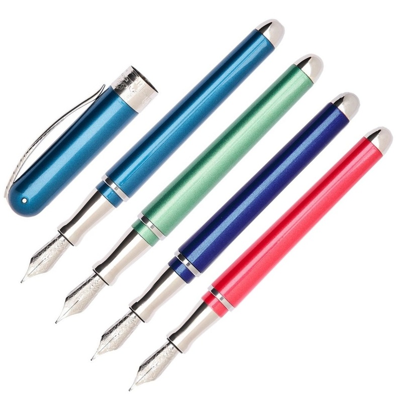 Pineider Avatar Art Fountain Pen, Shiny Series Shiny Peacock Extra Fine
