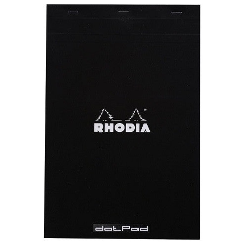 Rhodia Classic Notepads DotPad Top Staplebound 8 1/4 x 12 1/2 Dot Grid Black 80 sheets