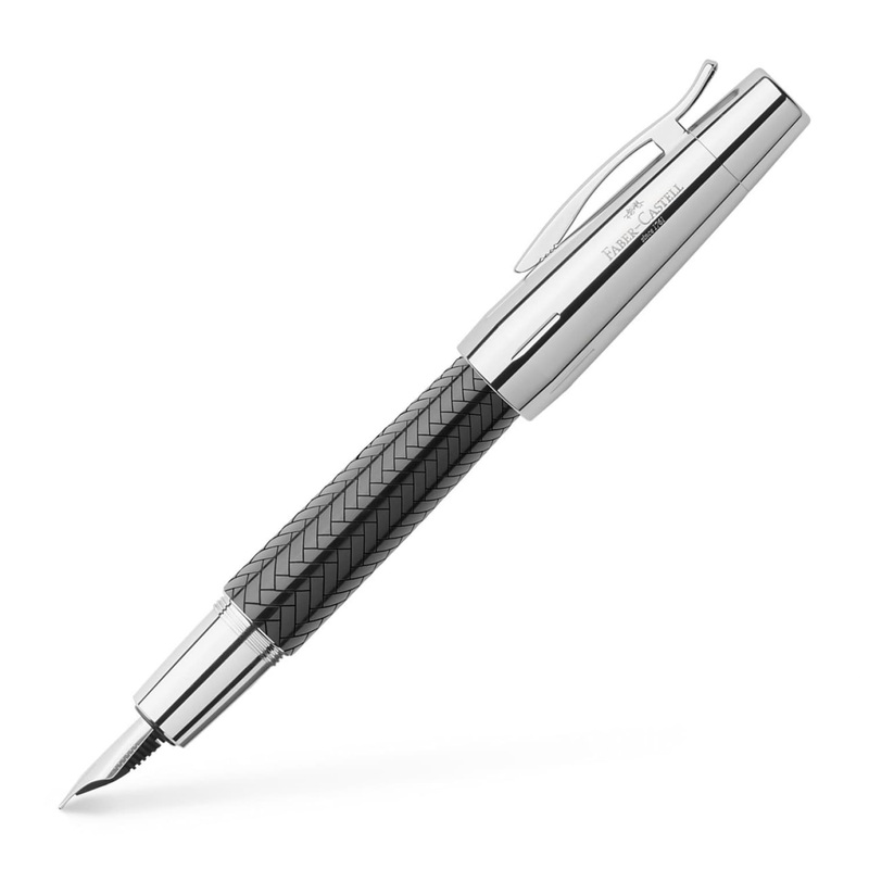 Faber-Castell E-Motion Fountain Pen in Precious Resin II Parquet Black Medium
