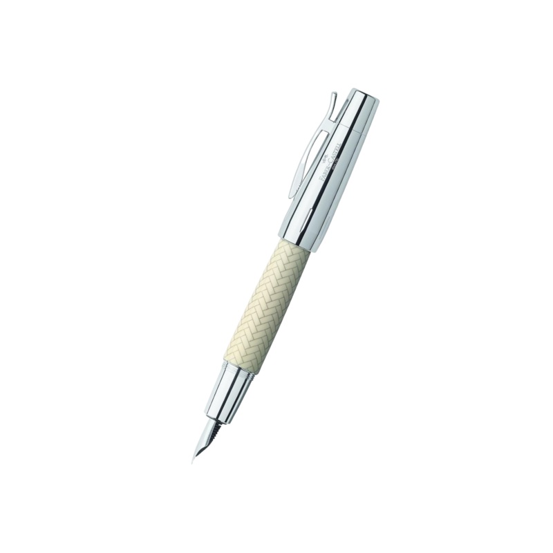 Faber-Castell E-Motion Resin Fountain Pen – Parquet Ivory Medium
