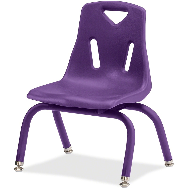 Jonti-Craft Berries Plastic Chair with Powder Coated Legs – Steel Frame Material – Four-legged Base – Purple – Polypropylene – 1 Each