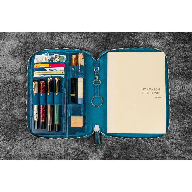 Leather Zippered A5 Notebook Folio – C.H. Ocean Blue