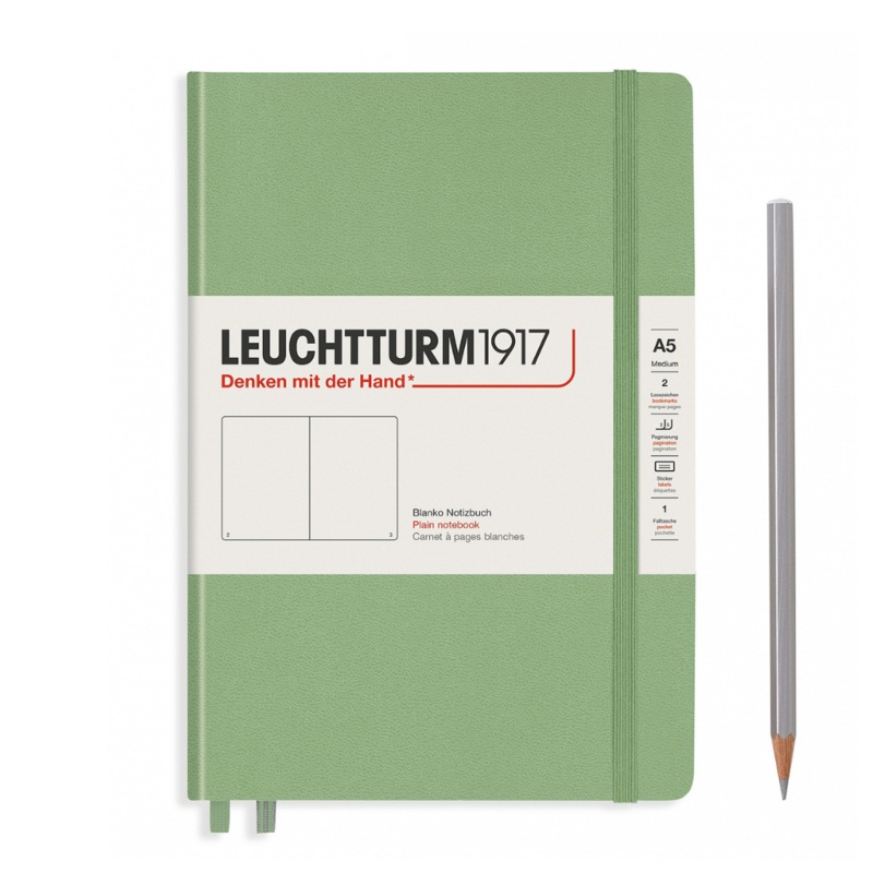 Leuchtturm1917 A5 Medium Hardcover Notebook – Plain / Sage