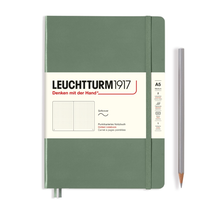 Leuchtturm1917 A5 Medium Softcover Notebook – Dotted / Olive