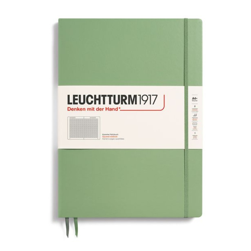 Leuchtturm1917 Master Slim A4+ Hardcover Squared Notebook – Sage