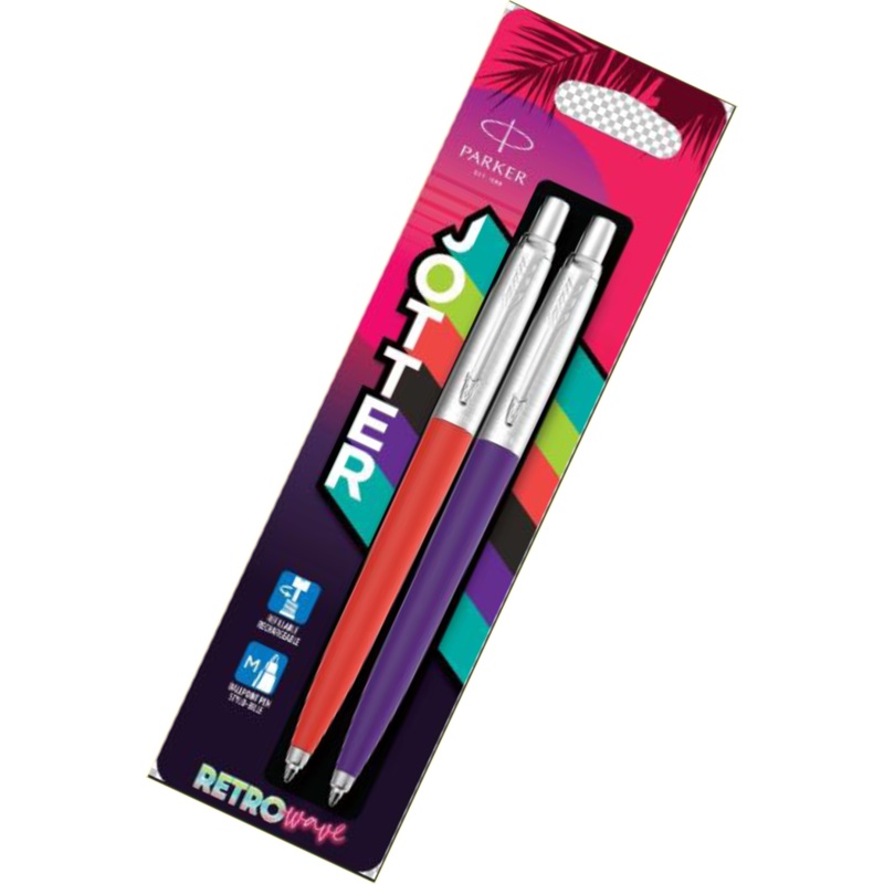 Parker Jotter Ballpoint Pens – 80’S Retrowave Red & Purple