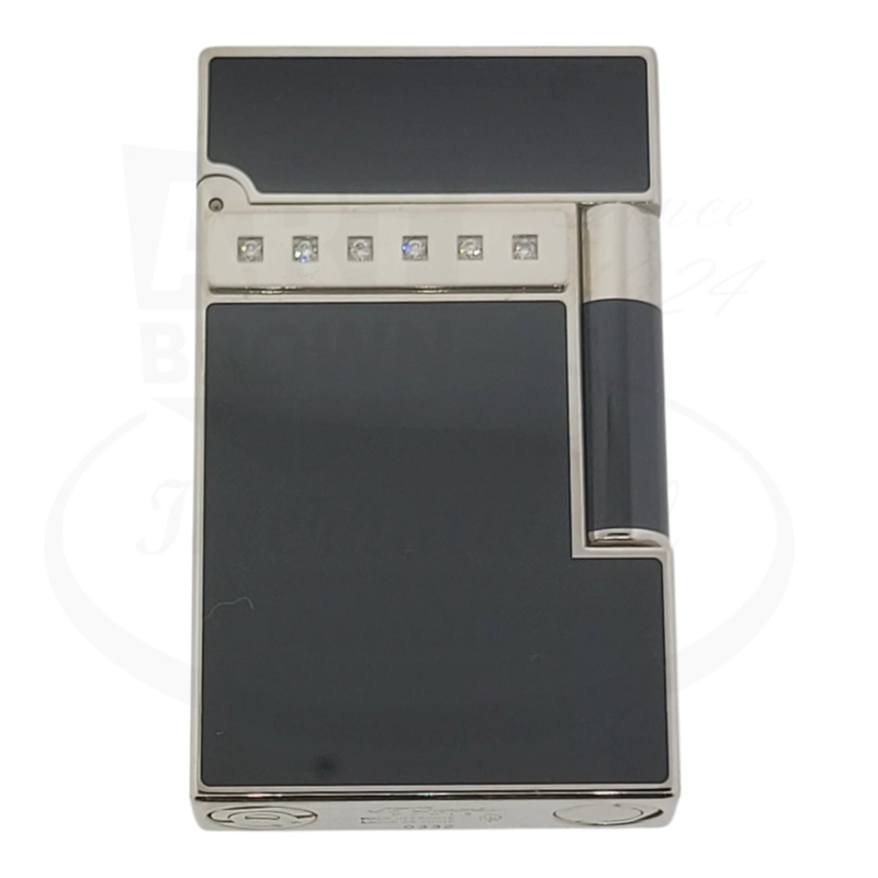 S.T. Dupont Display Model Limited Edition Ligne 2 Black & Palladium Diamonds Lighter, 016478