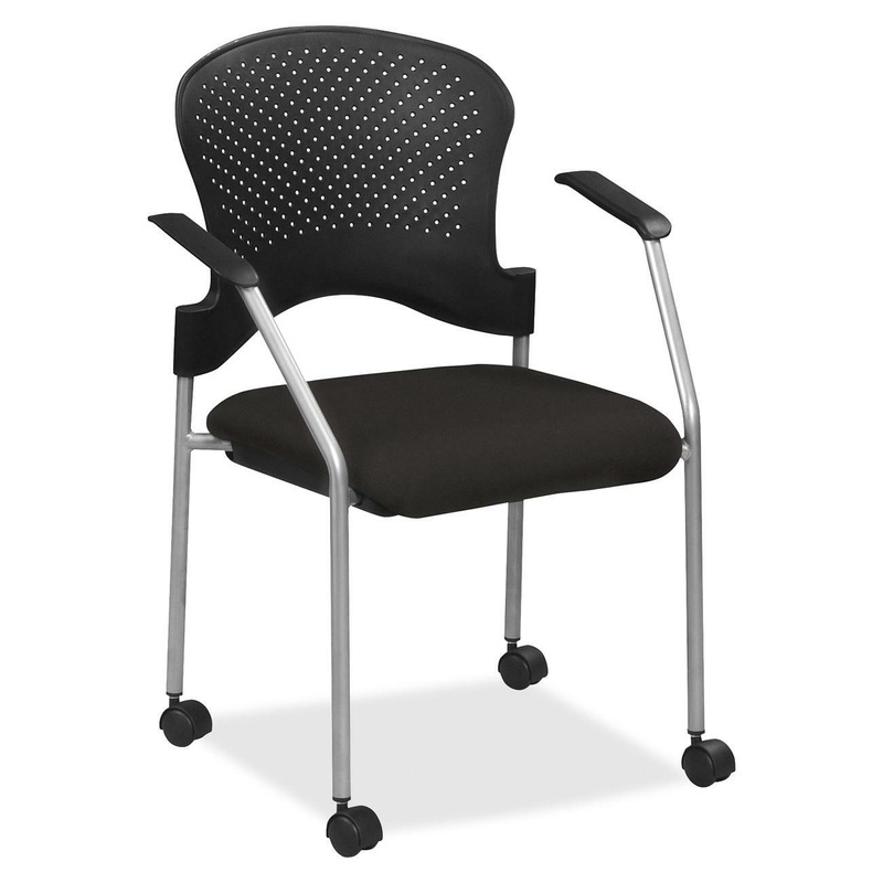Eurotech Breeze Chair with Casters – Black Seat Color – Fabric Seat Material – Black Back Color – Gray Frame Color – Steel Frame Material – Four-legged Base – 1 Each