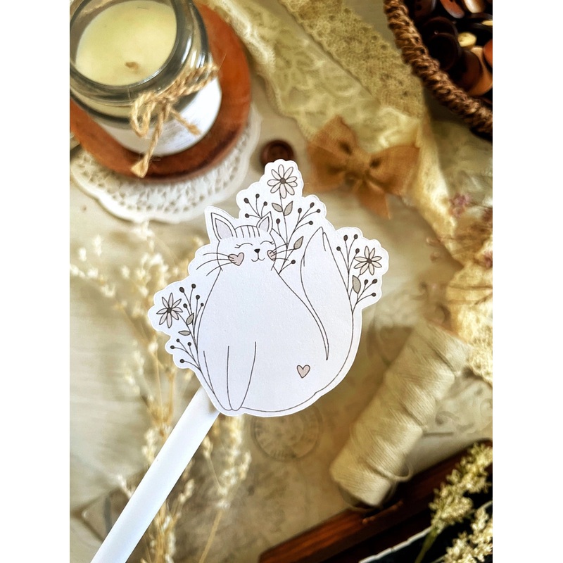 Leelajournals Floral Cat Sticker