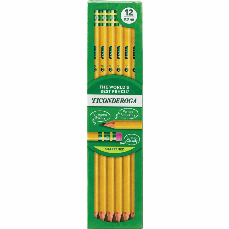 Ticonderoga Pre-Sharpened No. 2 Pencils – #2 – Yellow Cedar Barrel – 1 Dozen